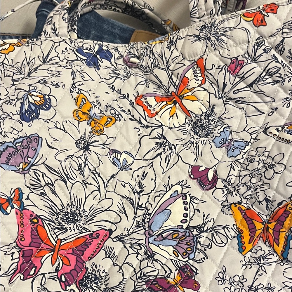 Vera Bradley Multicolor Floral Butterfly small Hathaway tote